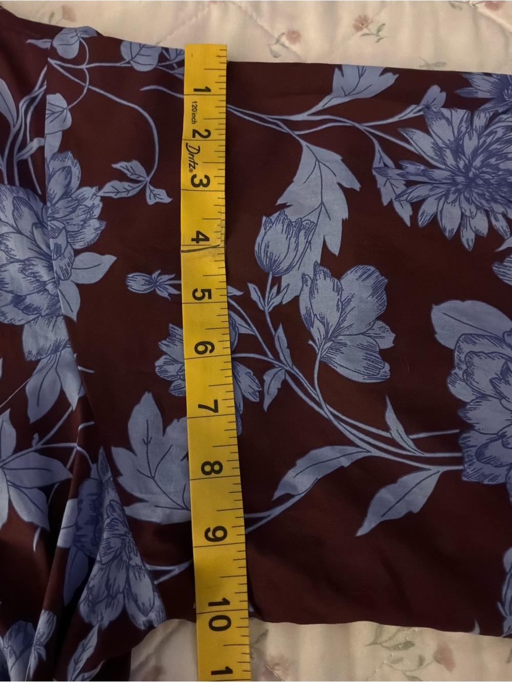 Anthropologie Maeve Brown Maxi Dress with Lavender Floral Print - Picture 6 of 8